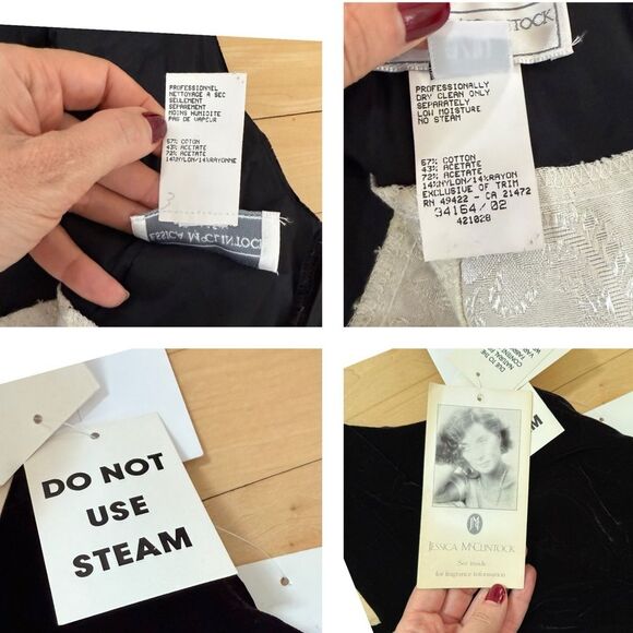 Jessica McClintock Gunne Sax Tuxedo Style Halter Dress in Cream and Black 9/10 N - Picture 4 of 16